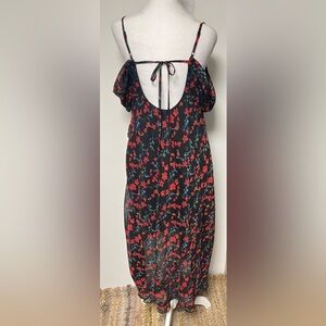 Boho Midi Dress With Asymmetrical Hem and Off The Shoulder Detail
Size Large